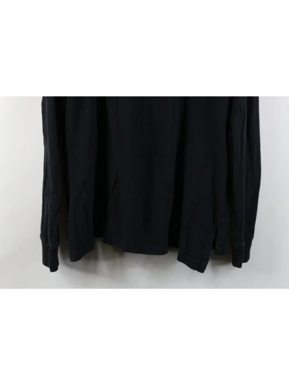 Vintage Y2K Ralph Lauren Mens XL Faded Custom Fit Long Sleeve Polo Shirt Black